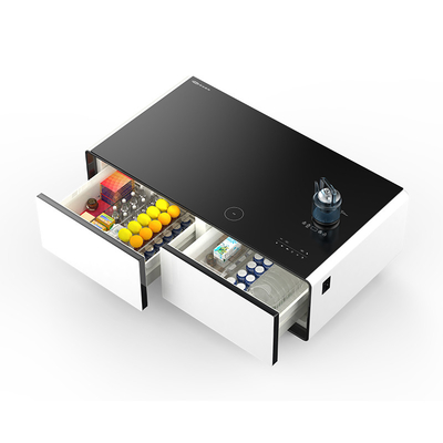Έξυπνα έπιπλα 2 συρτάρια Touch Control τραπέζι καφέ με ψυγείο 135L και φως LED